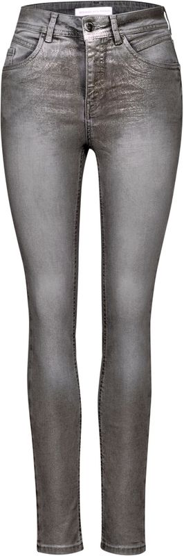 Street One Dames Gecoate jeans in Grijs, in size: 25