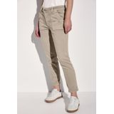 STREET ONE Cargo Jeans - Beige Washed - Stretch - Riemlussen - Patches