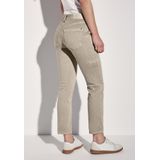 STREET ONE Cargo Jeans - Beige Washed - Stretch - Riemlussen - Patches