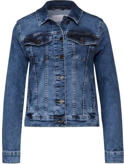Street One - QR Denim-Jacket - Dames - Blauw - Denim
