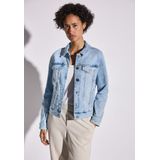 Street One - Dames Denim Jack - Blauw - Gebleekte Look