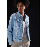 Street One - Dames Denim Jack - Blauw - Gebleekte Look