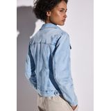 Street One - Dames Denim Jack - Blauw - Gebleekte Look