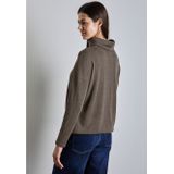 Street One - A322577 - T-shirt - Muddy bruin - Gestructureerd