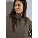 Street One - A322577 - T-shirt - Muddy bruin - Gestructureerd