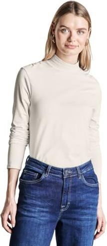 Street One Dames Shirt met gerimpelde schouder in Wit, in size: 36