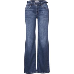 STREET ONE - Jeans - Mid Blue Soft Wash - Brede Pijpen - 28W / 30L