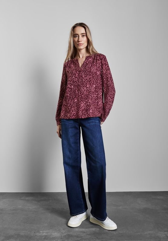 STREET ONE - Blouse - Pitaja Roze/Wijnrood/Wit