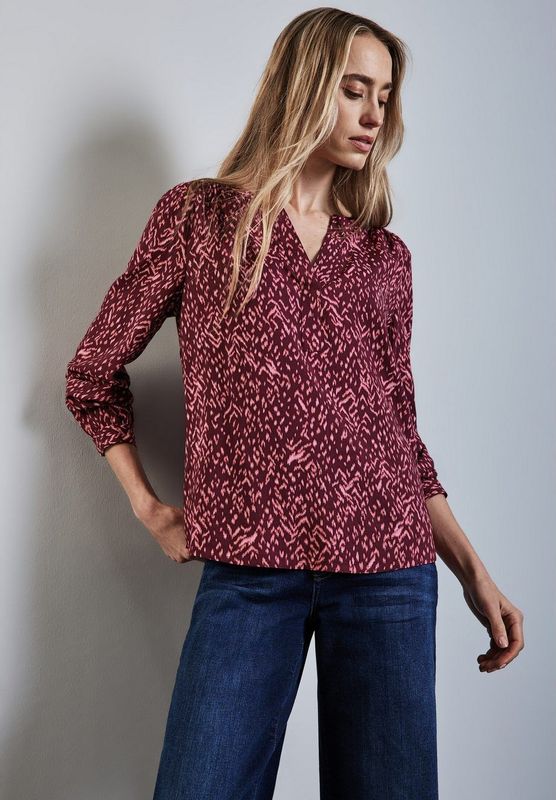 Street One - Damesblouse - Mulberry Red - 44