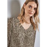 Street One - Blouse - Grafisch Patroon - V-halslijn - Lichtgewicht Stof