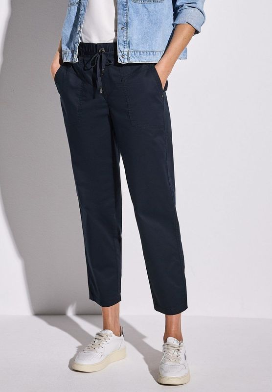 Street One Dames Cargo look broek in Blauw, in size: 32