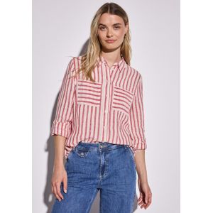 STREET ONE Gestreepte hemdblouse, Glory Red, 40