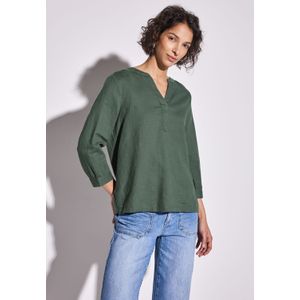 Street One - Blouse - Casual - Lichtblauw - Katoen/Linnen