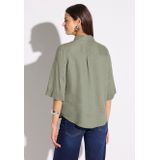 STREET ONE Linnen hemdblouse, Pale Mud Green, 36