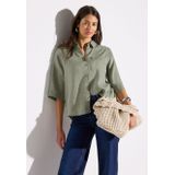 STREET ONE Linnen hemdblouse, Pale Mud Green, 36