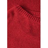 Gebreide Trui - Glory Red - Ronde Hals - Halve Armlengte - Patches