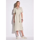 Street One - Midi-Jurk - Lichte Linnen Kwaliteit - Zijdelingse Splitten - Overhemdkraag