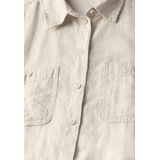 Street One - Midi-Jurk - Lichte Linnen Kwaliteit - Zijdelingse Splitten - Overhemdkraag