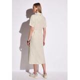 Street One - Midi-Jurk - Lichte Linnen Kwaliteit - Zijdelingse Splitten - Overhemdkraag