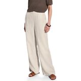 Street One Dames Wide Legs linnen broek in Beige, in size: 32