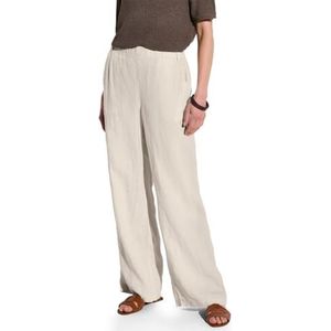 Street One Dames Wide Legs linnen broek in Beige, in size: 32