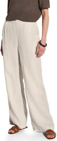 Street One Dames Wide Legs linnen broek in Beige, in size: 32