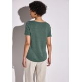 STREET ONE - T-shirt - Garden green - Met Tekst