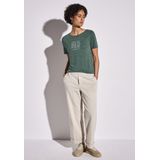 STREET ONE - T-shirt - Garden green - Met Tekst