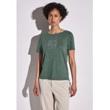 STREET ONE - T-shirt - Garden green - Met Tekst