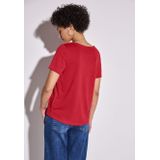 STREET ONE T-shirt - Glory Red - Korte Mouwen - Ronde Hals - Print