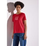 STREET ONE T-shirt - Glory Red - Korte Mouwen - Ronde Hals - Print