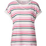 Street One - T-shirt - Streep - Ronde Hals - Casual Look - Comfortabele Mix van Materialen