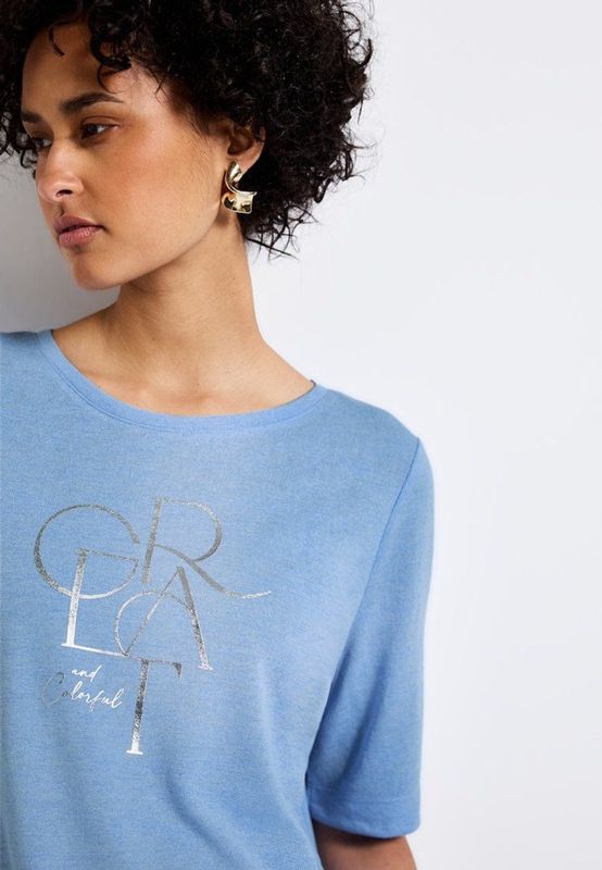 Street One - T-shirt - Wit - Jersey - Korte Mouwen