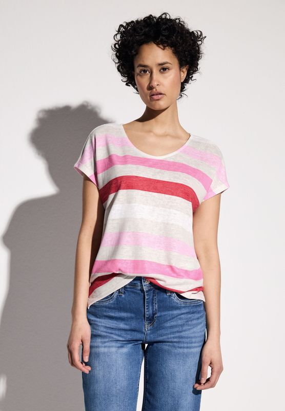 Shirttops - Glory Red - Regular Fit - Bovenmateriaal - Gestreept Patroon