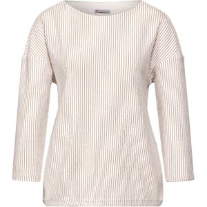 Street One Dames Gestreept overhemd in Beige, in size: 42