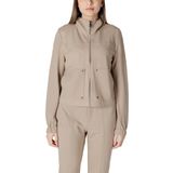 Street One - Viscose Jas - Bruin - Capuchonloos - Ritssluiting