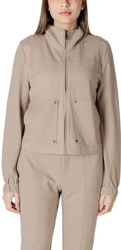 Street One - Viscose Jas - Bruin - Capuchonloos - Ritssluiting