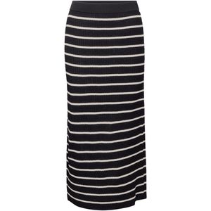 Gestreepte Midi-Rok - Diepblauw Getint - 38 W
