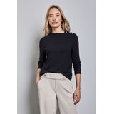 STREET ONE - Shirt - Deep tint blue - 3/4 Mouwen - 3-Knoopsmodel