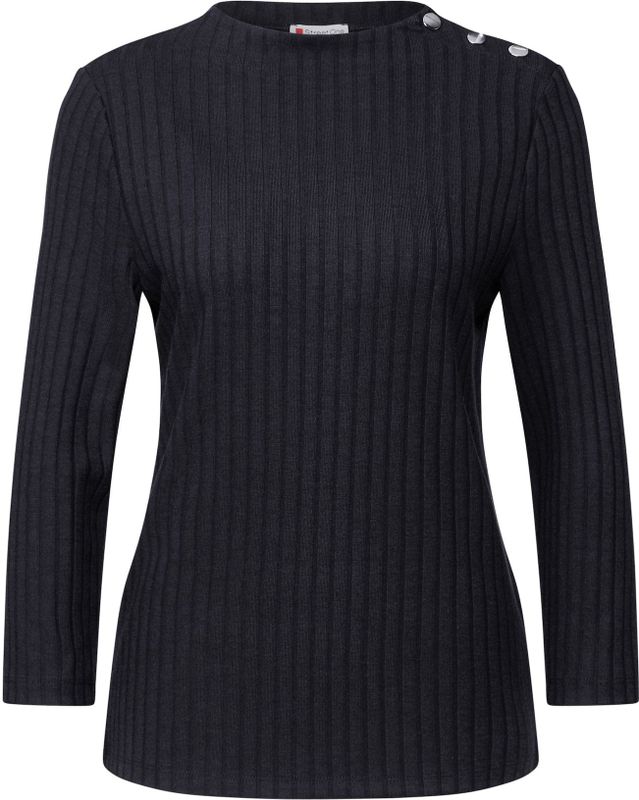 STREET ONE - Shirt - Deep tint blue - 3/4 Mouwen - 3-Knoopsmodel