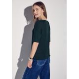 Street One - T-shirt - Hunter Green - Dames - Gebreide Look