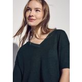 Street One - T-shirt - Hunter Green - Dames - Gebreide Look