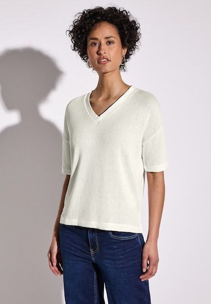 Street One - T-Shirt - Korte Mouwen - V-Hals - Zachte Stof