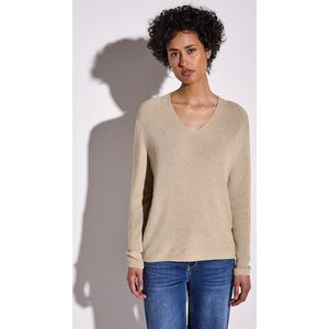 Street One - A303220 - Glittertrui - Beige - Katoenmix