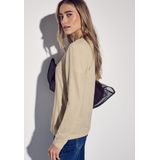 Cotton Beige - Sweatvest - Lange Mouwen - Regular Fit - Brei-Look