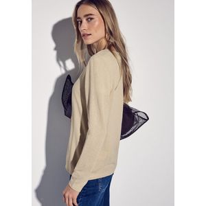 Cotton Beige - Sweatvest - Lange Mouwen - Regular Fit - Brei-Look