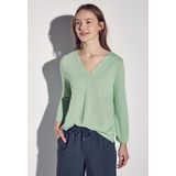 Street One - Dames Shirt - Groen - Linnenlook