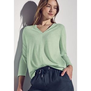 Street One - Dames Shirt - Groen - Linnenlook