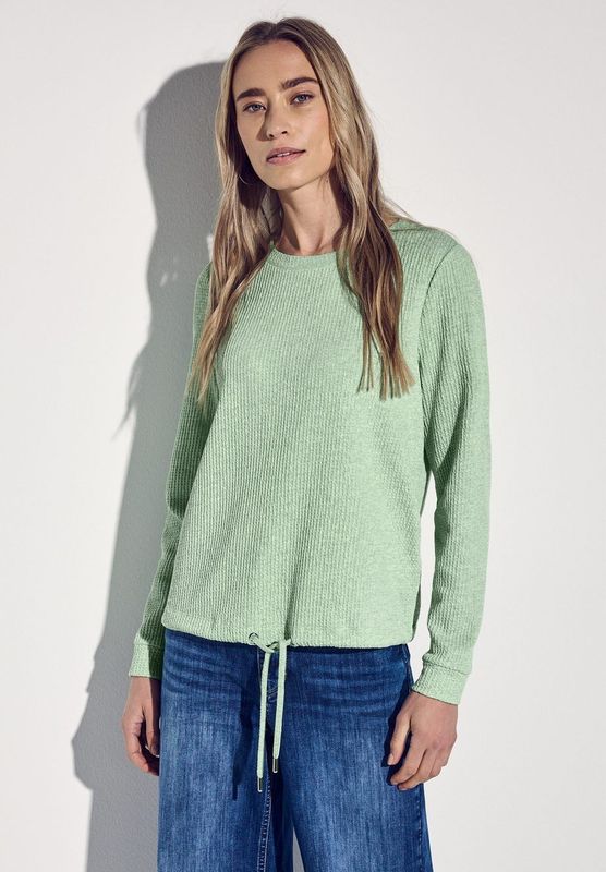 T-shirt - Ronde Hals - Lange Mouwen - Katoenmix - Dames