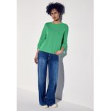 Street One - Trui - Groen - Rekbare Stof - Ronde Hals, Lange Mouwen